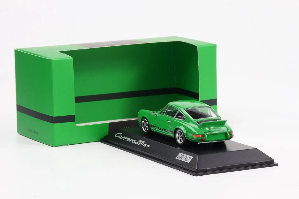 1:43 Spark Porsche 911 Carrera RS 2.7 1973 Vipergreen WAP Dealer Resin - Immagine 2 di 4
