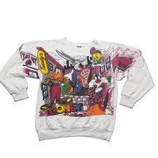 Vintage 1994 Looney Tunes Freeze Crewneck Sweatshirt Size XL All Over Print AOP