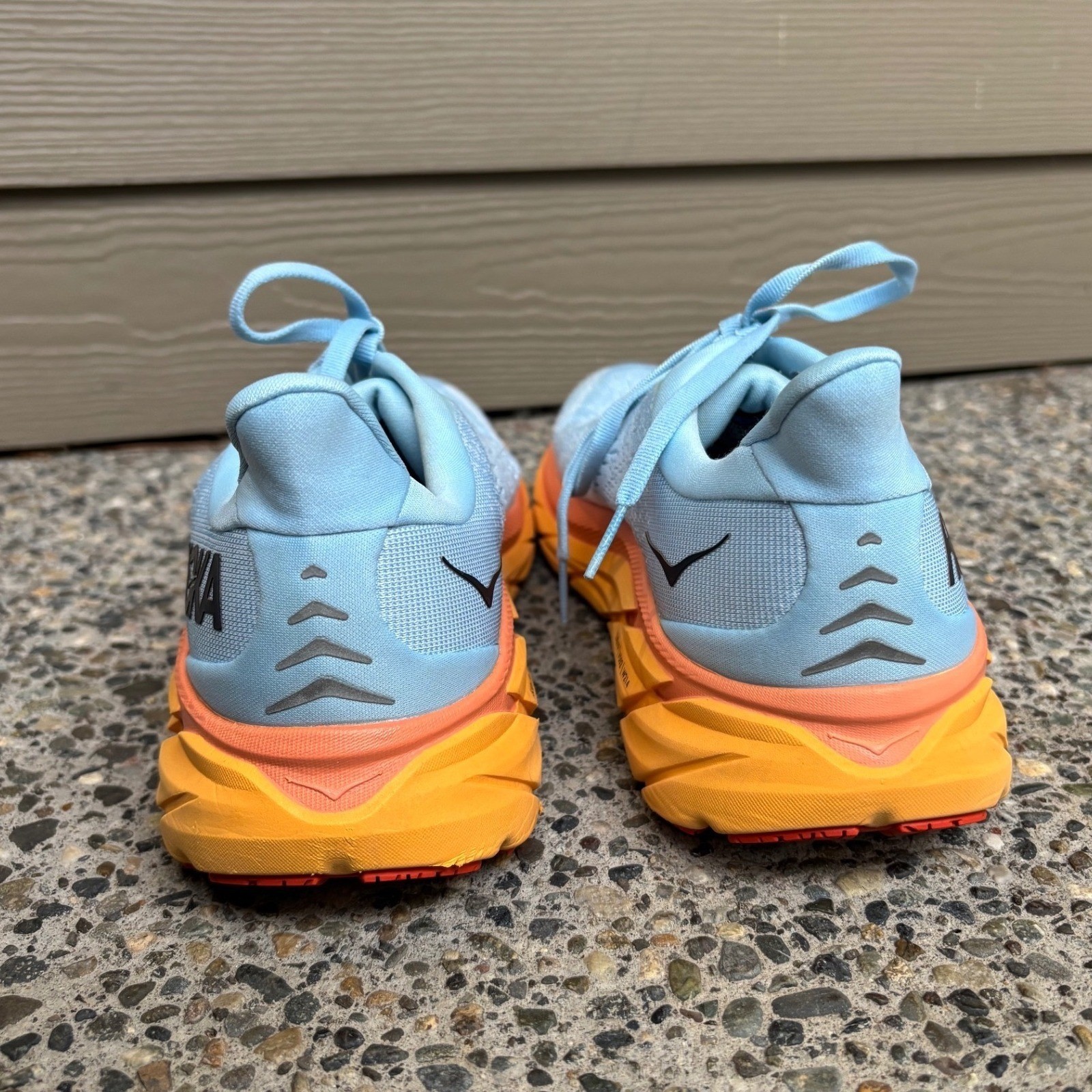 Hoka One One Clifton 8 Women's Running Shoes Sky Blue Orange Size 9.5B thumbnail 8