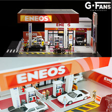 1/64 Diorama Diecast Garage Model LED Lighting Parking Lot Model Display Case US