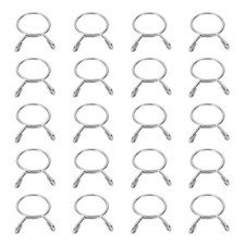 20Pcs 24mm ID 26.3mm OD Fuel Line Hose Clips Spring Clips Clamps Silver