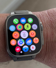 Apple Watch Ultra 2 49mm Titanium Case with Trail Loop - Blue/Black, S/M GPS