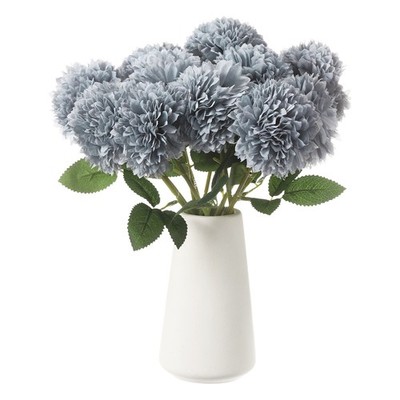 12 Stck. Künstliche Chrysanthemenblütenkugel Falscher Mama-Strauß, himmelblau