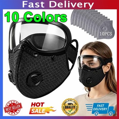 Reusable Carbon Filter Dust Mask with Adjustable Goggles, With 5-Layer Filter ET