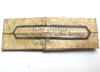 ANTIQUE RELIQUARY RELIQUE RELIC TO SAINT ATHANASIUS / ST. ATHANASE