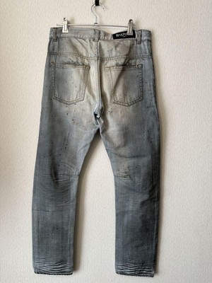 BALMAIN Dusty Crashed Denim Pants | eBay