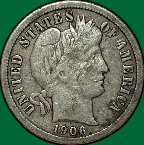 1906-O Barber Dime Silver Fine F Coin #32424
