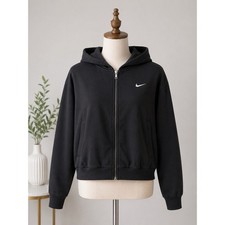 Nike Womens Sportswear Full Zip Hoodie Black Loose Fit FN2415-010 Size M NEW