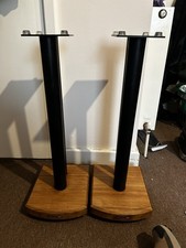 Atacama Moseco 6 Speaker Stands Natural Bamboo Base, Satin Black Pole 650mm