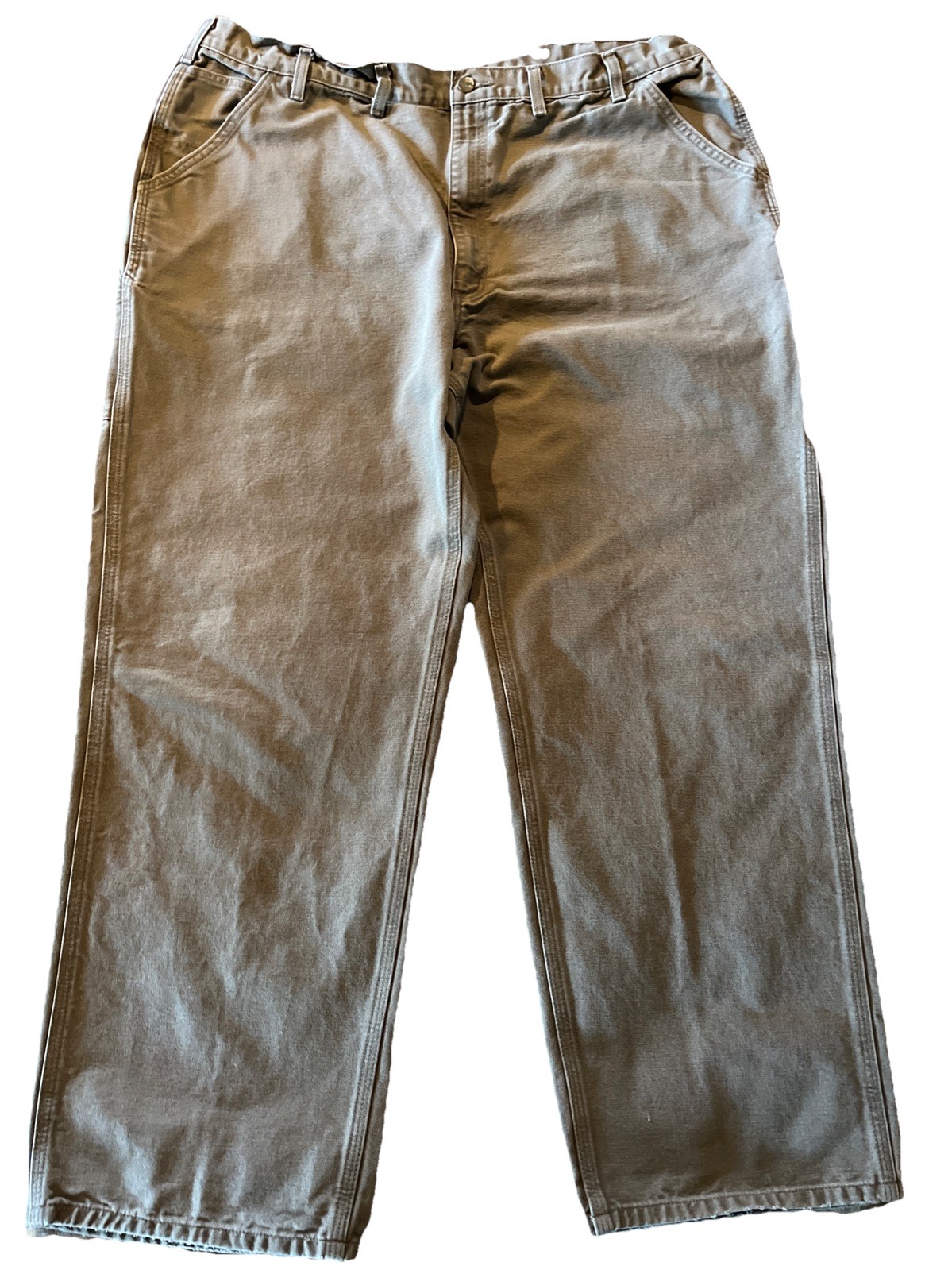 Carhartt Men’s Pants 42x32 Gray Dungaree Fit Duck Canvas Utility Work Pant