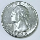1958 D Washington Quarter 90% Silver Uncirculated Coin from Set #7480