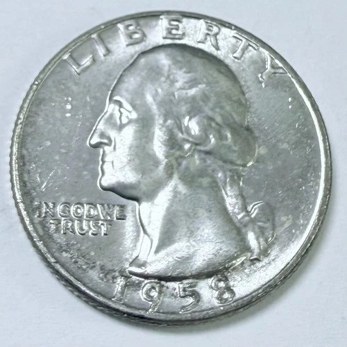 1958 D Washington Quarter 90% Silver Uncirculated Coin from Set #7480