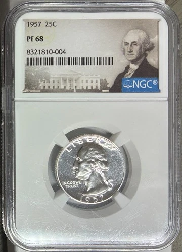 1957 Proof Washington Quarter, NGC PF-68, Auction Starts Below Greysheet Bid!