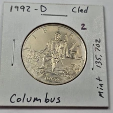 1992-D Columbus UNC Clad  Commemorative Half Dollar #2