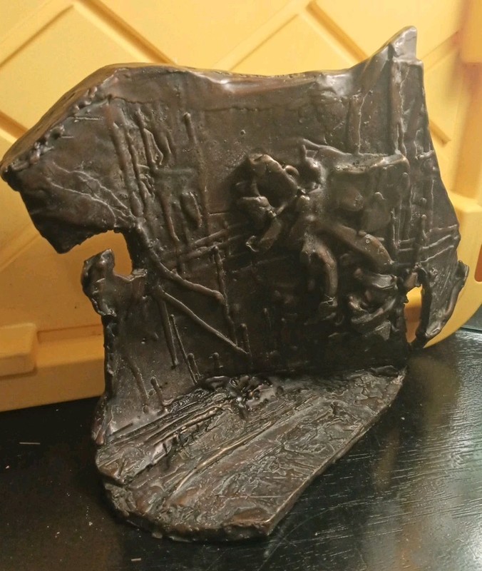 Rare Antique Bronze Bas Relief Unknown Artist