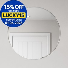 Round Bevelled Edge Bathroom Mirror 600x600mm Wall Mounted Glass Modern Large