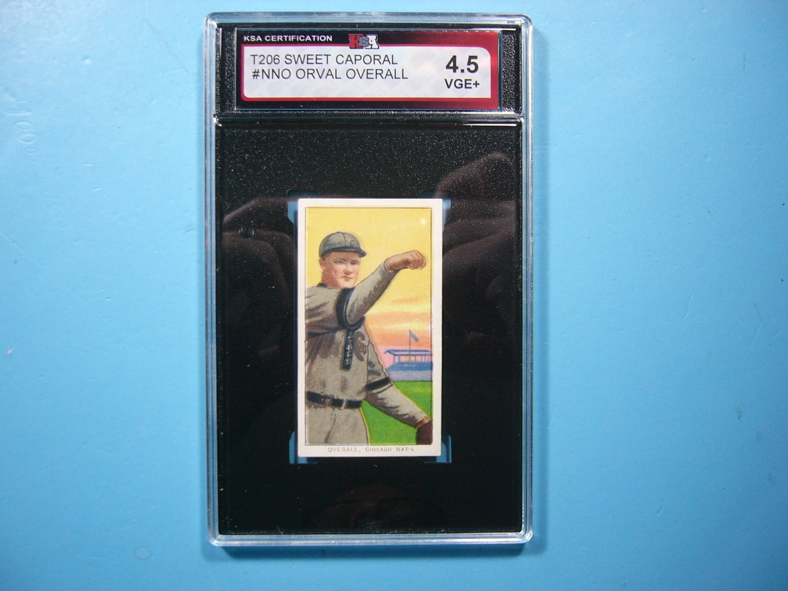 1909 T206 SWEET CAPORAL BASEBALL CARD #NNO ORVAL OVERALL KSA 4.5 VG/EX+ 09/11 GL