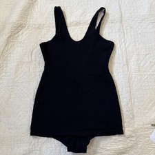 Vintage 1930s NRA Label Black Wool Bathing Suit Montgomery Wards