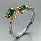 Fine Art jewelry Natural Tourmaline Ring 925 Sterling Silver Size 8.5 /R466285