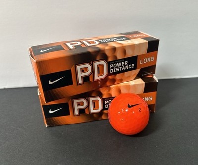 NIKE GOLF 2 PACK PD LONG GOLF BALLS Power Distance New in Box 6 Balls ORANGE