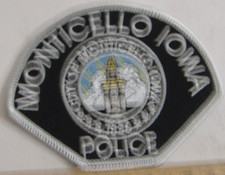 MONTICELLO      POLICE   IOWA   FABRIC PATCH