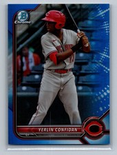YERLIN CONFIDAN2022 BOWMAN CHROME DRAFT BLUE REFRACTOR CARD #BDC-199  /150