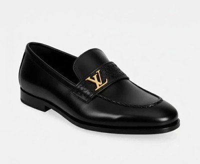 Men's Handmade Leather Shoes, Fashion Loafers, Black Formal Dress Shoes Men's