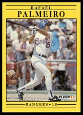 1991 Fleer #295 Rafael Palmeiro Rangers