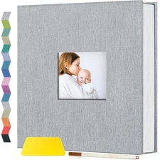  Photo Album Self Adhesive with Picture Display 11.4"X10.5"40 Pages Gray
