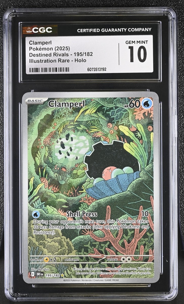 CGC 10 Clamperl 195/182 IR illustration Rare Destined Rivals DRI