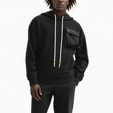 Konus Men's Bellow Pocket Hoodie in Black