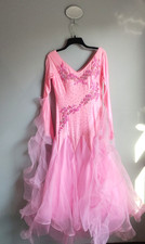 Women Modern Dance Dancewear Dress Waltz Tango Foxtrot Competition Long Skirt XL