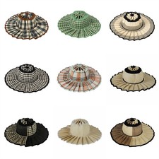 Women Casual Foldable Straw Hat Outdoor Beach Shade Straps Lady Caps Sombreros