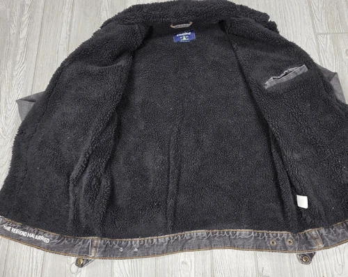 Chubbies Men's Fade Gray Denim Sherpa Black Lined Trucker Jacket Pockets Size M image 10