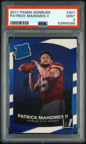 2017 Panini Donruss Rated Rookie PATRICK MAHOMES II PSA 9 Chiefs RC JG8
