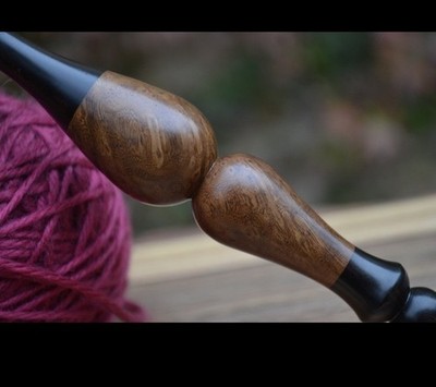 Handmade Crochet Hook Size L 8mm  Gaboon Ebony Olive Burl Wood. Hand Turned