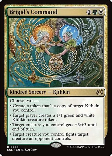 Brigid's Command NM Rare MTG Lorwyn Eclipsed Green White Kithkin Sorcery Regular