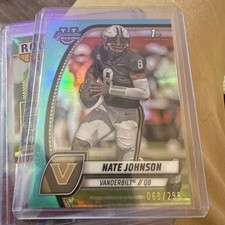 2024 Bowman University Chrome - Nate Johnson #135 Aqua Refractor /299 (RC)