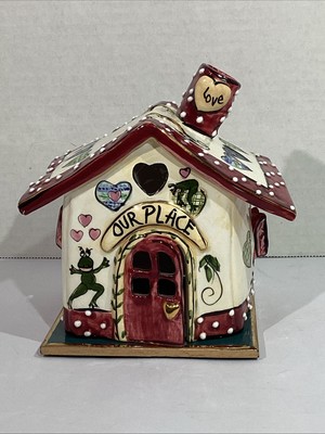 2002 Blue Sky Corp. Ceramic  Our Place  House Tea Light Holder HGT1-27