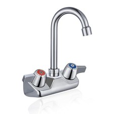 Leak-Free Commercial Sink Faucet Wall Mount 4 inch Center - 3.5" Gooseneck Fa...