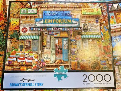 Aimee Stewart 2000 Pc Jigsaw Puzzle Brown's General Store Complete 1 Damaged Pc