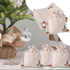 15 Pieces Cotton Drawstring Bags Produce Bags for Party Favors Jewelry Party