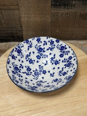 Global Designs Connections Blue & White Floral Serving Bowl   8 