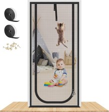 Upgraded Reinforced Cat Screen Door, 40x84'' Heavy Duty Pets Proof Screen Doo...