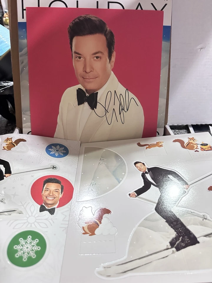 AUTOGRAPHED INSERT Jimmy Fallon-Holiday Seasonings Blue VINYL Foto 4 de 4