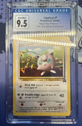 CGC 10 GEM MINT Jigglypuff # 7 WOTC Black Star PROMO Pokemon Card