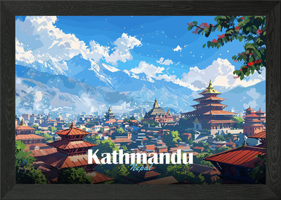 Kathmandu Stadtbild Gerahmtes Wandbild Poster Leinwanddruck Bild