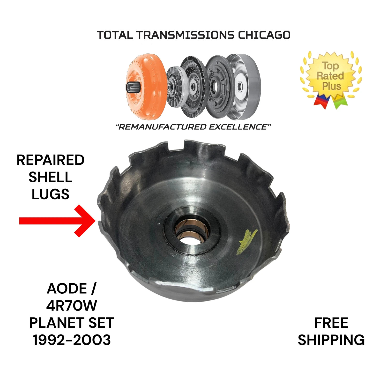 Aode Shell 4R70W AODE COMPLETE PLANET SET 1992 - 2003 REBUILT 4R70E MAGNETIC SHELL ...