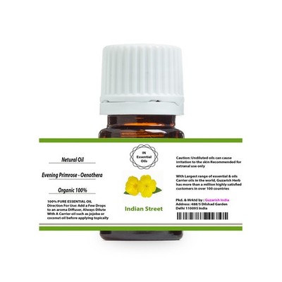 INDIAN STREET EVENING PRIMROSE PURE THERAPEUTIC GRADE ESSENTIAL OIL 3ML TO 100ML