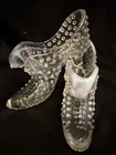 Vintage Fenton Glass Hobnail Feline Cat Head Slipper Shoe